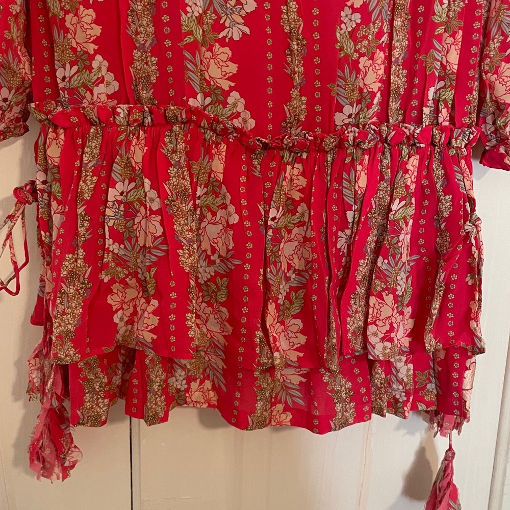 New Taj by Sabrina Camilla Floral Longsleeve Mini Dress size Small - Picture 11 of 12